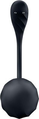Смарт-виброяйцо Satisfyer Ribbed Petal Connect App Black, управление со смартфона, пульт ДУ