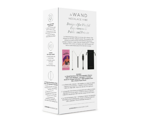 Вибропуля на цепочке Le Wand NECKLACE VIBE, металлическая, серебряная