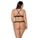 Комплект белья Passion VIENA SET 4XL/5XL, beige, лиф, стринги с доступом, бантики