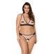 Комплект белья Passion VIENA SET 4XL/5XL, beige, лиф, стринги с доступом, бантики