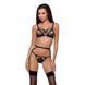 Пояс-стрепи з підв'язками для панчох Passion Exclusive MEGGY GARTER BELT L/XL, black