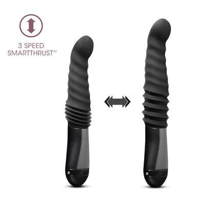 Пульсатор Blush Temptasia &ndash; Lazarus Thrusting Dildo &ndash; Black, ребристый ствол, 3 скорости