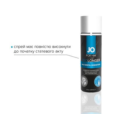 Пролонгувальний спрей JO Prolonger Spray with Benzocaine (60 мл) не містить мінеральних масел