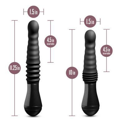 Пульсатор Blush Temptasia &ndash; Lazarus Thrusting Dildo &ndash; Black, ребристый ствол, 3 скорости