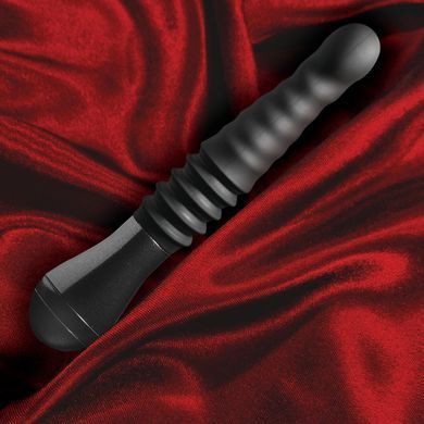 Пульсатор Blush Temptasia &ndash; Lazarus Thrusting Dildo &ndash; Black, ребристый ствол, 3 скорости