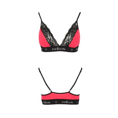 Эластичный топ с кружевом Passion PS001 TOP M, red-black