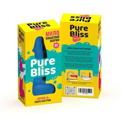 Мило у формі пеніса Pure Bliss BIG Dark Blue, крафтове мило-член, натуральне