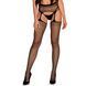 Панчохи-стокінги із сітки різного розміру Obsessive Garter stockingsS815S/M/L, чорні, з доступом