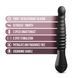 Пульсатор Blush Temptasia &ndash; Lazarus Thrusting Dildo &ndash; Black, ребристый ствол, 3 скорости